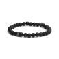 Preview: Armband mit 6 mm schwarzem Lavastein und schwarzem Abstandshalter - Black Lava 6mm